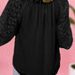 Leopard Tie Neck Balloon Sleeve Blouse