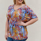 Be Stage Full Size Printed Dolman Flowy Top