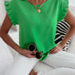 Ruffled Round Neck Cap Sleeve Blouse