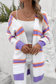 Striped Dropped Shoulder Cardigan Multicolor