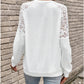 Lace Detail V-Neck Long Sleeve Top