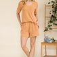 Celeste Full Size Rib Short Sleeve T-Shirt and Shorts Set