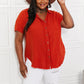 Zenana Full Size Summer Breeze Gauze Short Sleeve Shirt in Copper