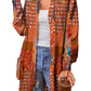 Printed Button Up Long Sleeve Cardigan