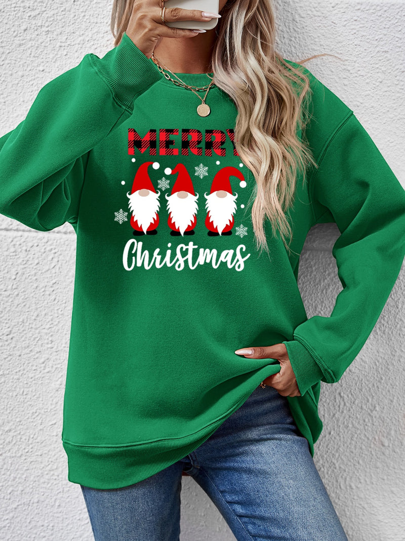 MERRY CHRISTMAS Long Sleeve Sweatshirt Green