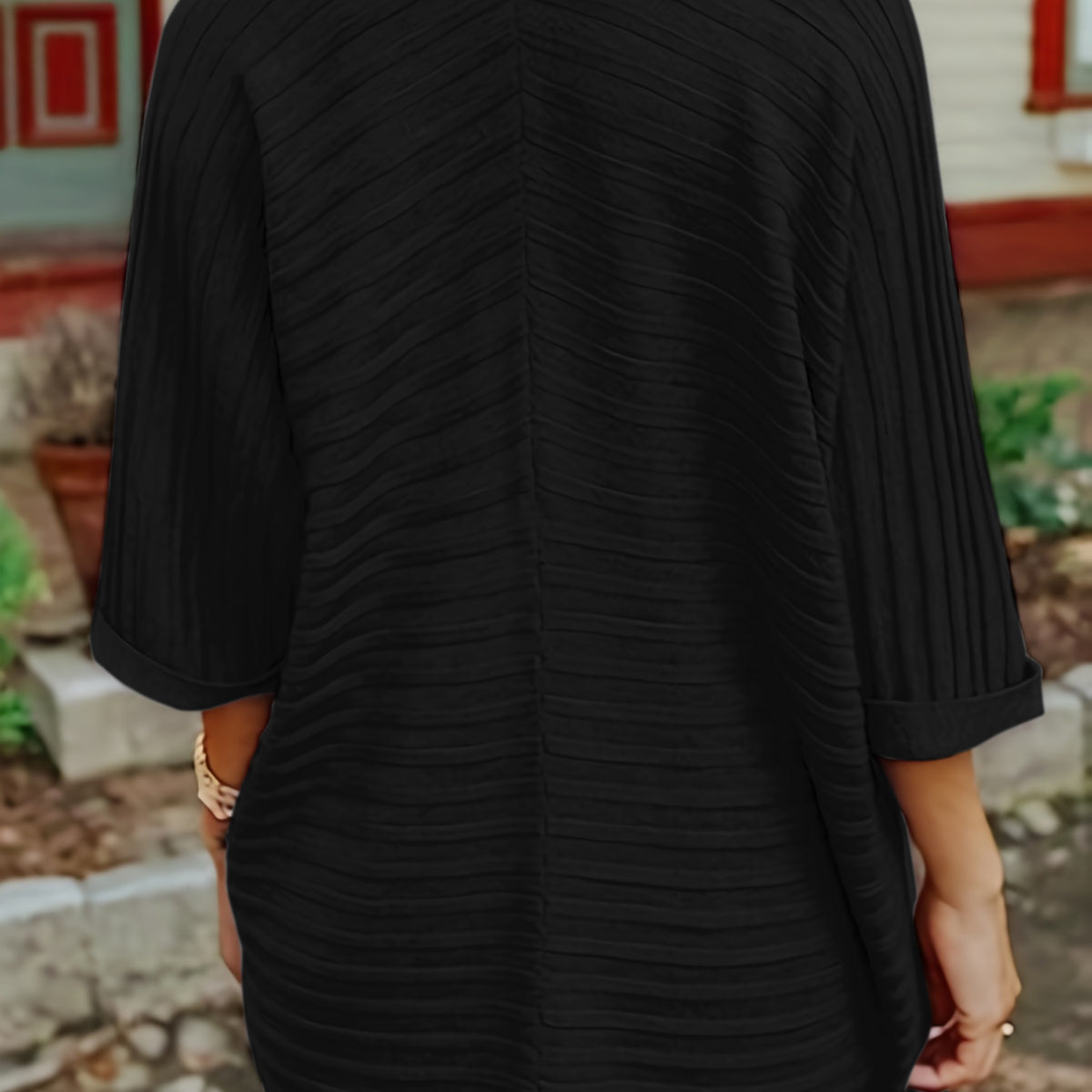 Striped Open Front Knit Cardigan