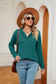 Half-Button Dropped Shoulder Hoodie Green
