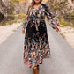 Plus Size V-Neck Long Sleeve Dress