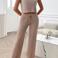 Ribbed Round Neck Top and Pants Set