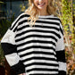 Striped Dropped Shoulder Sweatshirt