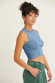 HYFVE Ribbed Knit Cropped Tank Gray Blue