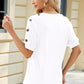 Round Neck Buttoned Short Sleeve T-Shirt