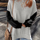 Contrast Round Neck Long Sleeve Sweatshirt