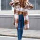 Plaid Button Up Long Sleeve Longline Outerwear