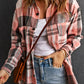 Double Take Plaid Dropped Shoulder Longline Shirt