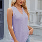 Eyelet V-Neck Wide Strap Tank