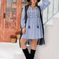 Plus Size Tie Neck Tassel Detail Long Sleeve Mini Dress