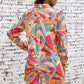 Multicolored Long Sleeve Shirt Dress