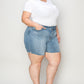 Judy Blue Full Size High Waist Raw Hem Denim Shorts