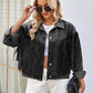 Tassel Button Up Dropped Shoulder Denim Jacket