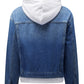 Distressed Hooded Denim Jacket