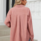 Button Up Dropped Shoulder Long Sleeve Outerwear