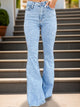 Raw Hem Bootcut Jeans Light Blue