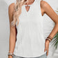 Textured Cutout Round Neck Tank