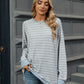 Pocketed Striped Round Neck Long Sleeve T-Shirt