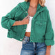 Hooded Dropped Shoulder Denim Jacket Teal