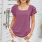 Square Neck Flutter Sleeve Top