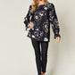 Double Take Full Size Printed Flounce Sleeve Blouse