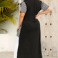 Plus Size Striped Color Block Round Neck Dress