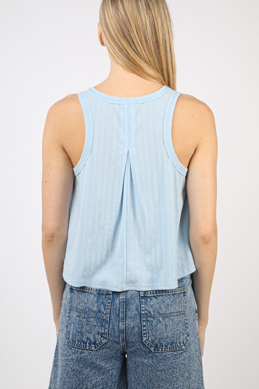 VERY J V-Neck Knit Swing Cropped Tank