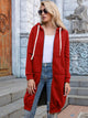 Ivy Lane Zip-Up Longline Hoodie with Pockets Red
