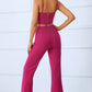 Sweetheart Neck Sports Cami and Slit Ankle Flare Pants Set