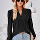 V-Neck Puff Sleeve Blouse