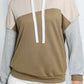 Splicing Drawstring Sweatshirt