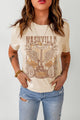 Western Graphic Round Neck T-Shirt Khaki