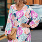 Floral V-Neck Long Sleeve Dress