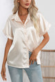 Collared Neck Short Sleeve Shirt Ivory