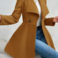 Collared Neck Button Up Long Sleeve Coat