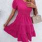 One-Shoulder Smocked Tiered Dress