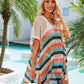 Cutout Striped Cover-Up with Tassel