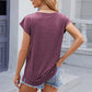 Pocketed Heathered Cap Sleeve T-Shirt