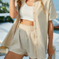 Button Up Half Sleeve Top and Shorts Set