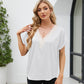 V-Neck Short Sleeve Blouse