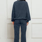 Corduroy Round Neck Sweatshirt and Sweatpants Set