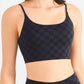 Breathable Checkered Sports Bra