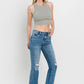 Vervet by Flying Monkey Full Size Mid Rise Distressed Cropped Flare Jeans